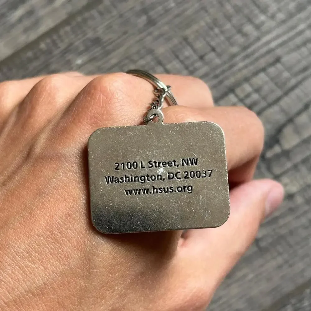 Vintage Silver The Humane Society of the United States Keychain